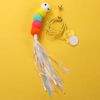 HKM-6029373 Feather and Bug Themed Cat Teaser Stick for Interactive Play
