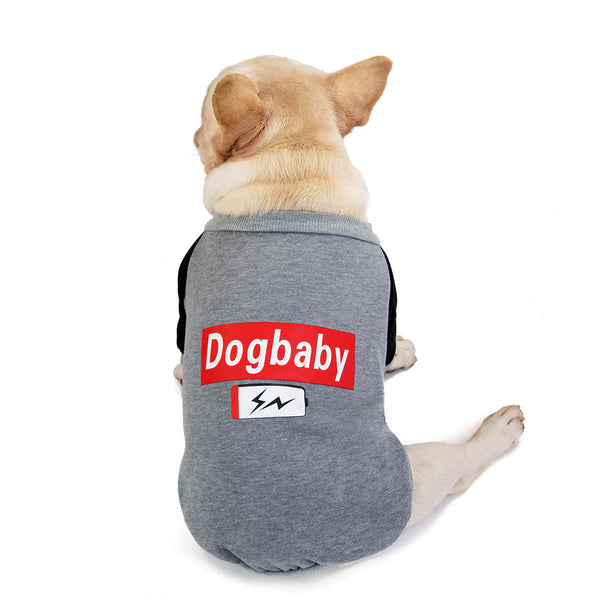 HKM-6029629 Cozy Fleece Sweater for Puppies and Bulldogs in Red and Gray