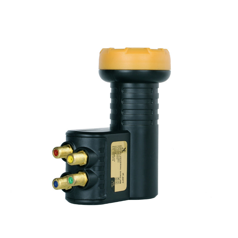 HKM-602963 Universal Ku Band Quad LNB for Satellite TV Receiver - Linear Polarized, HDTV Compliant, Superior Noise Performance