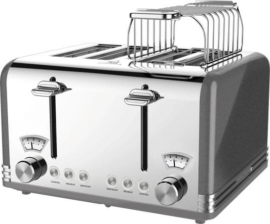 HKM-603027 4-Slice Automatic Pop-Up Toaster with Electroplated Design for Home Use
