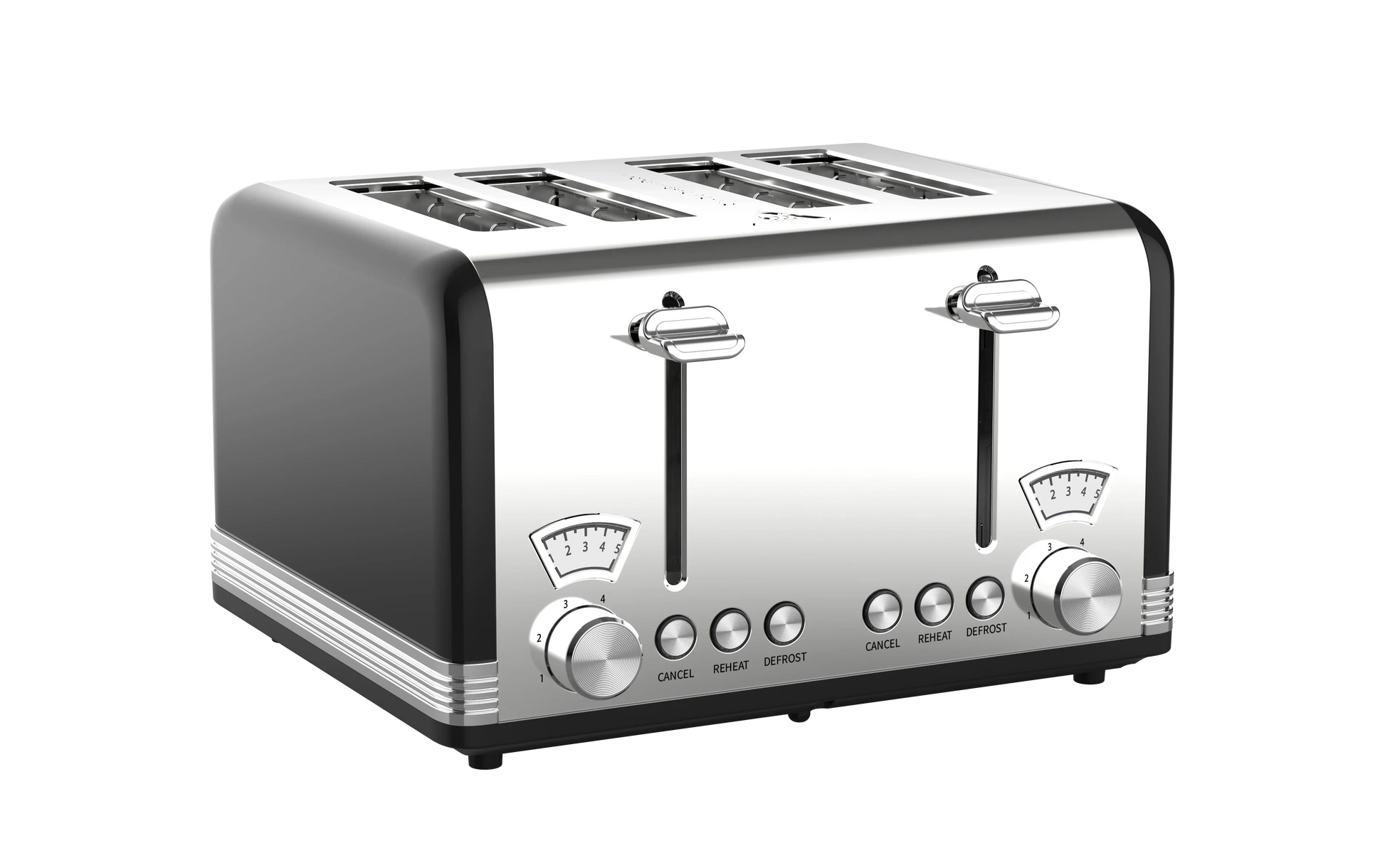 HKM-603027 4-Slice Automatic Pop-Up Toaster with Electroplated Design for Home Use