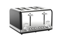 HKM-603027 4-Slice Automatic Pop-Up Toaster with Electroplated Design for Home Use