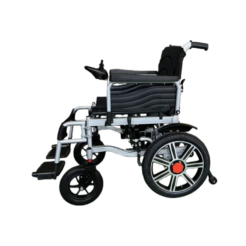 HKM-603155 Folding Electric Wheelchair with Dual 250W Motors, Carbon Steel Frame, and 12Ah Lithium Battery