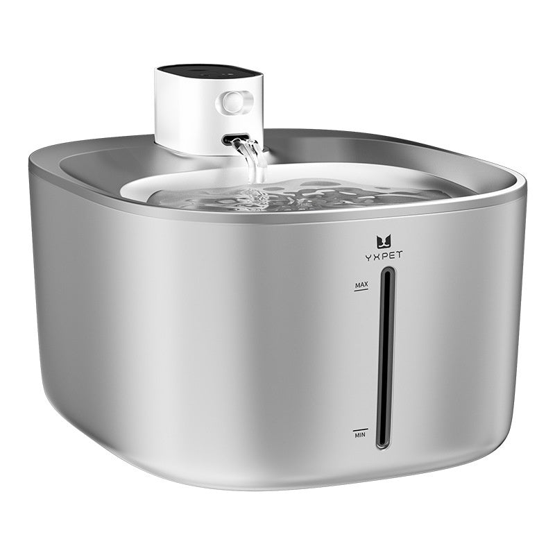 HKM-603155 Stainless Steel Automatic Pet Water Dispenser - 4L Rechargeable Bowl for Cats and Dogs