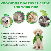HKM-6031805 Durable Squeaky Crocodile Dog Toy for Aggressive Chewers - Stuffing-Free Plush Interactive Design