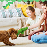 HKM-6031805 Durable Squeaky Crocodile Dog Toy for Aggressive Chewers - Stuffing-Free Plush Interactive Design