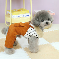 HKM-6031933 Cotton-Padded Autumn and Winter Pet Clothing in Dark Green and Brown, Various Sizes Available