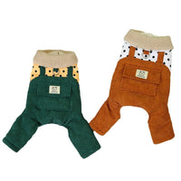 HKM-6031933 Cotton-Padded Autumn and Winter Pet Clothing in Dark Green and Brown, Various Sizes Available