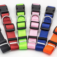 HKM-6032317 Soft Nylon Pet Collar for Dogs and Cats - Adjustable Neck Size with Durable Plastic Buckle and Neoprene Lining