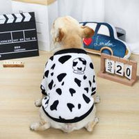HKM-6032701 Autumn Winter Coral Velvet Sweater for Pugs with Cute Cow Print