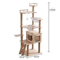 HKM-6033597 Cat Climbing Frame with Nest, Scratch Board & Dustbin - Plush Material, Multiple Colors Available