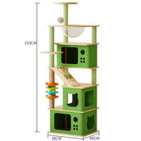 HKM-6033597 Cat Climbing Frame with Nest, Scratch Board & Dustbin - Plush Material, Multiple Colors Available