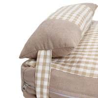 HKM-6033981 Plaid Pet Bed with Removable and Washable Mattress in Khaki and Pink Options