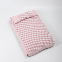 HKM-6033981 Plaid Pet Bed with Removable and Washable Mattress in Khaki and Pink Options