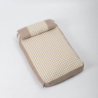 HKM-6033981 Plaid Pet Bed with Removable and Washable Mattress in Khaki and Pink Options