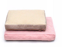 HKM-6033981 Plaid Pet Bed with Removable and Washable Mattress in Khaki and Pink Options