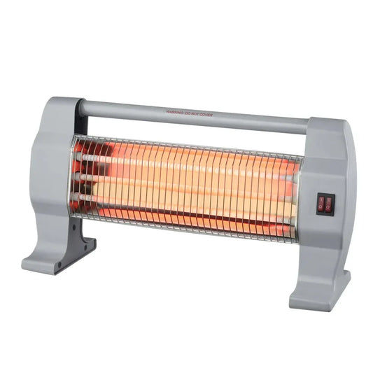 HKM-603475 Portable Free Standing Quartz Infrared Heater with 3 Halogen Bars for Under Desk Heating - 1200W