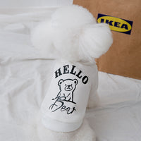 HKM-6035389 Fashionable Dog Sweater with Bear Print in Black and White, Available in Multiple Sizes