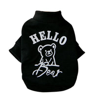 HKM-6035389 Fashionable Dog Sweater with Bear Print in Black and White, Available in Multiple Sizes
