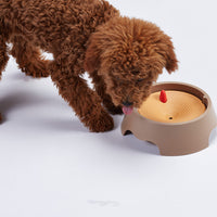 HKM-6036285 Beige Plastic Pet Drinking Bowl for Cats and Dogs - No Wet Mouth Design