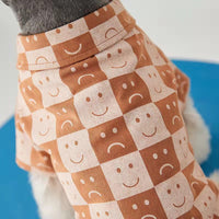 HKM-6036669 Checked Denim Shirt for Pets - Caramel, Black & White - Sizes S to XXL