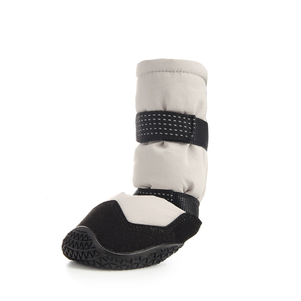 HKM-6036925 Waterproof Thickened Velvet Dog Boots - Non-Slip and Warm, Available in Dark Gray and Black