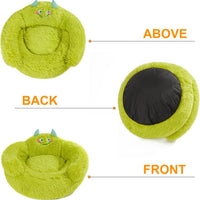 HKM-6037565 Cozy Plush High Bolster Donut Bed for Small Dogs and Cats - Anti-Slip Design, Perfect for Relaxation and Comfort