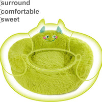 HKM-6037565 Cozy Plush High Bolster Donut Bed for Small Dogs and Cats - Anti-Slip Design, Perfect for Relaxation and Comfort