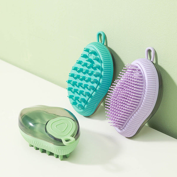 HKM-6037949 Silicone Shower Brush for Pets - Available in Dark Green, Purple, and Green