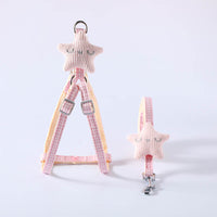 HKM-6039357 Simple Starfish Design Dog Harness and Leash Set ¨C Durable Nylon, Available in Pink, Red, Blue, Khaki