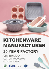 HKM-603987 19-Piece Silicone Kitchenware Set with Wooden Handle, Non-Stick Utensils and Cutting Board