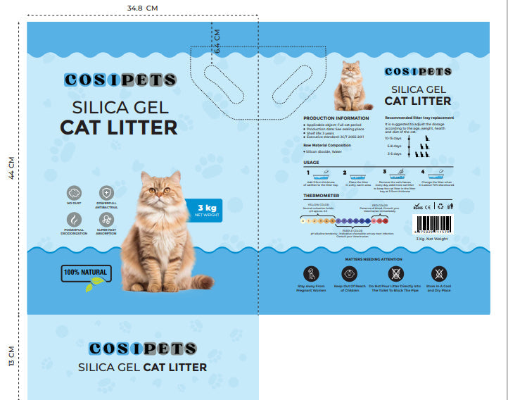 HKM-6040253 Premium Silicone Cat Litter with Indicator for Optimal Odor Control