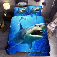 HKM-604115 Ocean-Inspired Three-Piece Quilt Cover Set with Sea Turtle Designs in Various Sizes