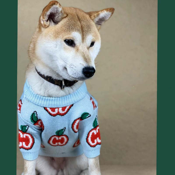 HKM-6043837 Cozy Wool Knit Dog Sweater for Autumn and Winter in Blue