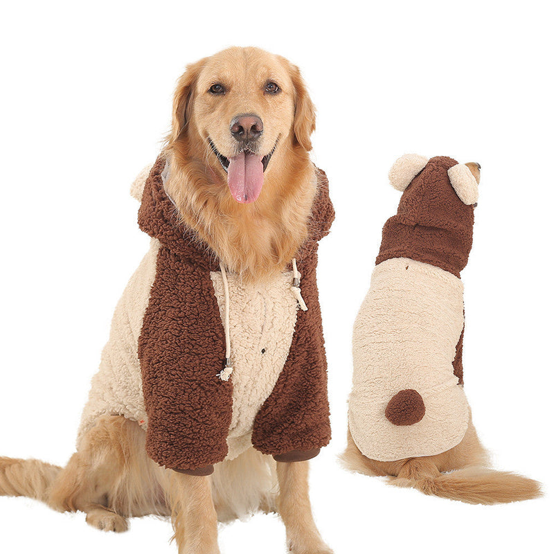 HKM-6044221 Big Bear Style Pet Cotton Clothes for Autumn and Winter in Brown - Sizes 3XL to 8XL