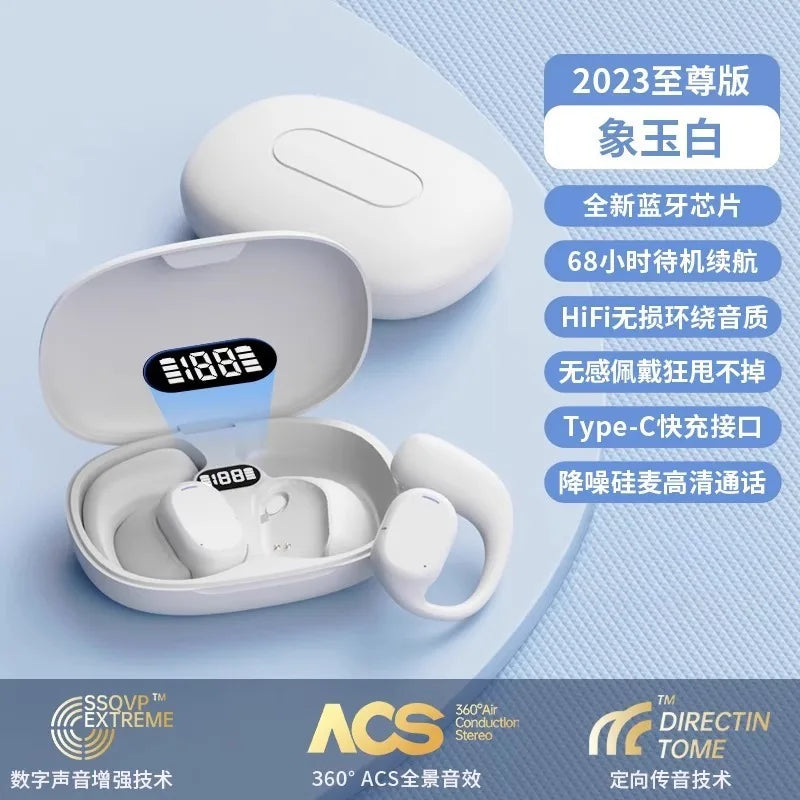 HKM-604435 Open-Air Wireless Earphones with BT5.4 and LED Digital Display for Sports and Gaming