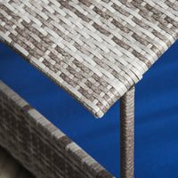 HKM-6044477 Indoor/Outdoor Rattan Pet House with Water-Resistant Cushions and Elevated Design, Dark Blue