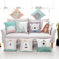 HKM-604499 Cute Polar Bear Plush Super Goose Down Car Sofa Pillowcase 45x45cm