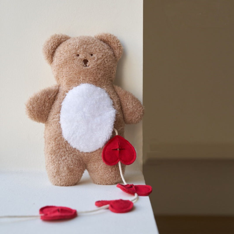 HKM-6045501 Plush Love Tibetan Food Bear Toy with Hearts and Rope for Kids