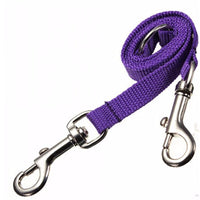 HKM-6045629 Double Dog Walking Leash Coupler - Nylon, Adjustable Lengths in Purple, Red, Blue, Black