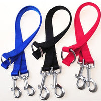 HKM-6045629 Double Dog Walking Leash Coupler - Nylon, Adjustable Lengths in Purple, Red, Blue, Black