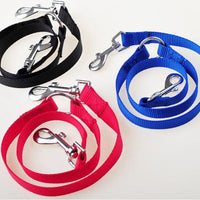 HKM-6045629 Double Dog Walking Leash Coupler - Nylon, Adjustable Lengths in Purple, Red, Blue, Black
