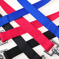 HKM-6045629 Double Dog Walking Leash Coupler - Nylon, Adjustable Lengths in Purple, Red, Blue, Black