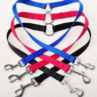 HKM-6045629 Double Dog Walking Leash Coupler - Nylon, Adjustable Lengths in Purple, Red, Blue, Black