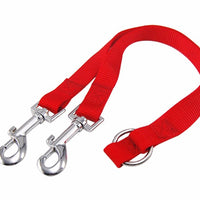 HKM-6045629 Double Dog Walking Leash Coupler - Nylon, Adjustable Lengths in Purple, Red, Blue, Black