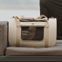HKM-6048061 Lightweight Portable Pet Diaper Bag Crossbody for Cats in Khaki and Pink Options