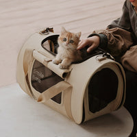 HKM-6048061 Lightweight Portable Pet Diaper Bag Crossbody for Cats in Khaki and Pink Options