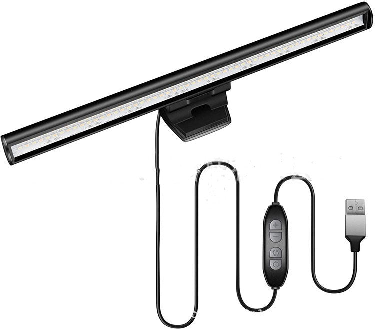 HKM-604819 USB LED Laptop Screen Hanging Lamp with Eye Protection - Modern Black Design