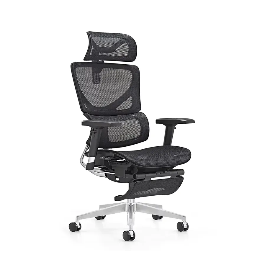 HKM-604883 Ergonomic Mesh Office Chair with Adjustable Armrests and Reclining Features