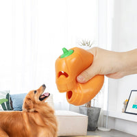 HKM-6049085 Halloween Pumpkin Dog Chew Toy – Interactive Treat Dispensing Puzzle for All Breeds – Durable Thermoplastic Rubber Design
